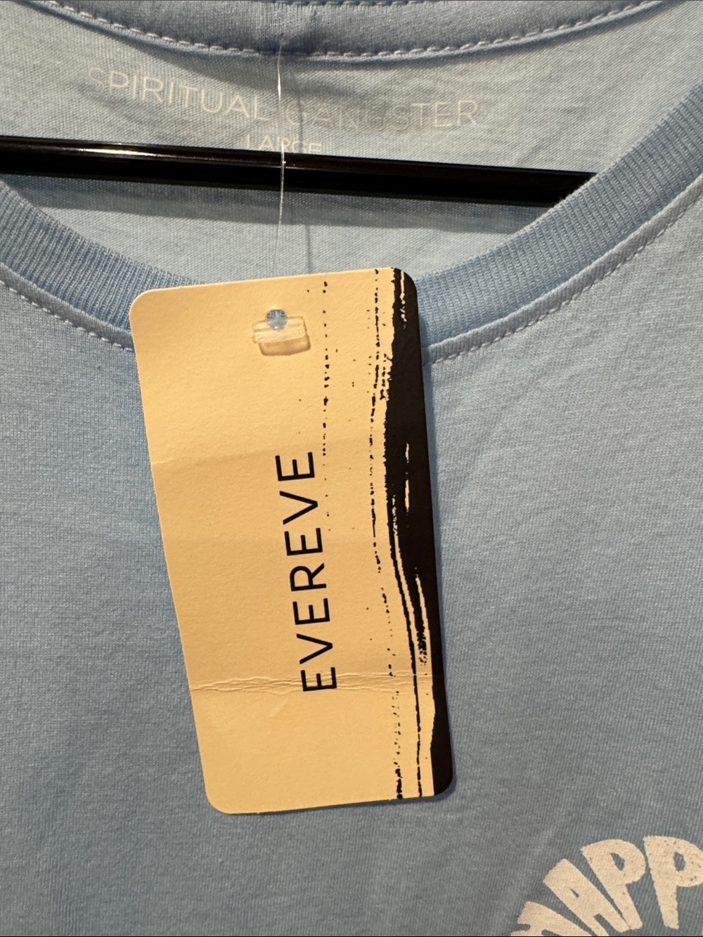 NWT Spiritual Gangster Light Blue Sleeveless Tank Top - "Happiness is the Way" - Picture 5 of 5